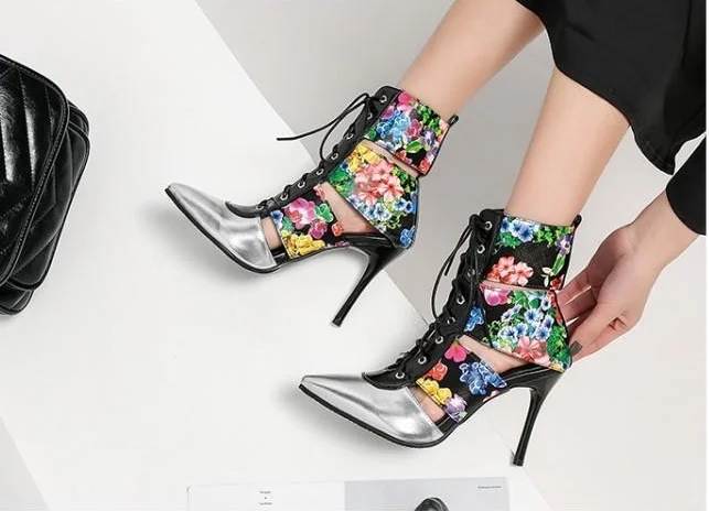 Ботильоны С Острым носком на шнуровке; женские полусапожки высокого качества в стиле пэчворк; Лучшая цена производителя; женская обувь