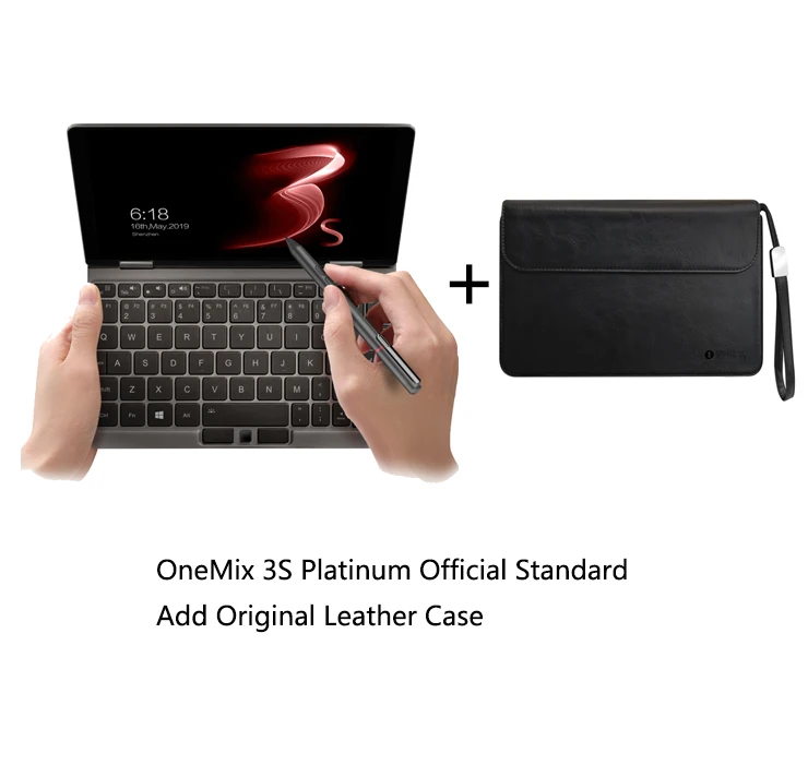 Add Leather Case OneMix 3S Platinum 8," 2560*1600 карман ноутбук с процессором Intel Core i7 8500Y 16G 512G Клавиатура с подсветкой 2-в-1 планшетный ПК Win10, Bluetooth, выход HDMI - Цвет: Add Leather Case