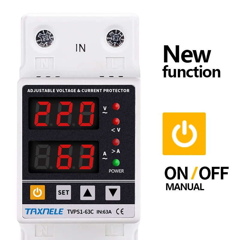 A1ST Under Over Limit Current AC Voltage Surge Protector Relay 40A/63A 230V 50/6 