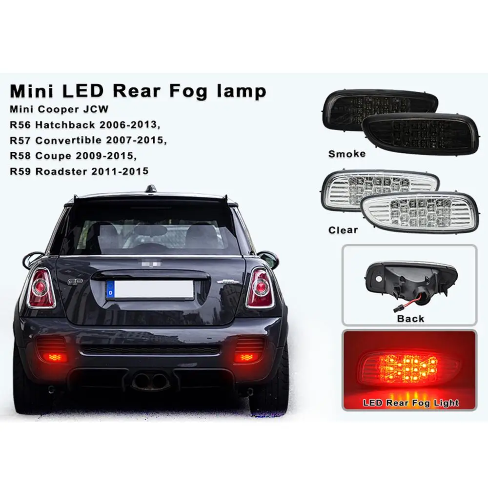 Светодиодные задние противотуманные фары для MINI John Cooper Works R56 R57 R58 R59 2006 2013 2