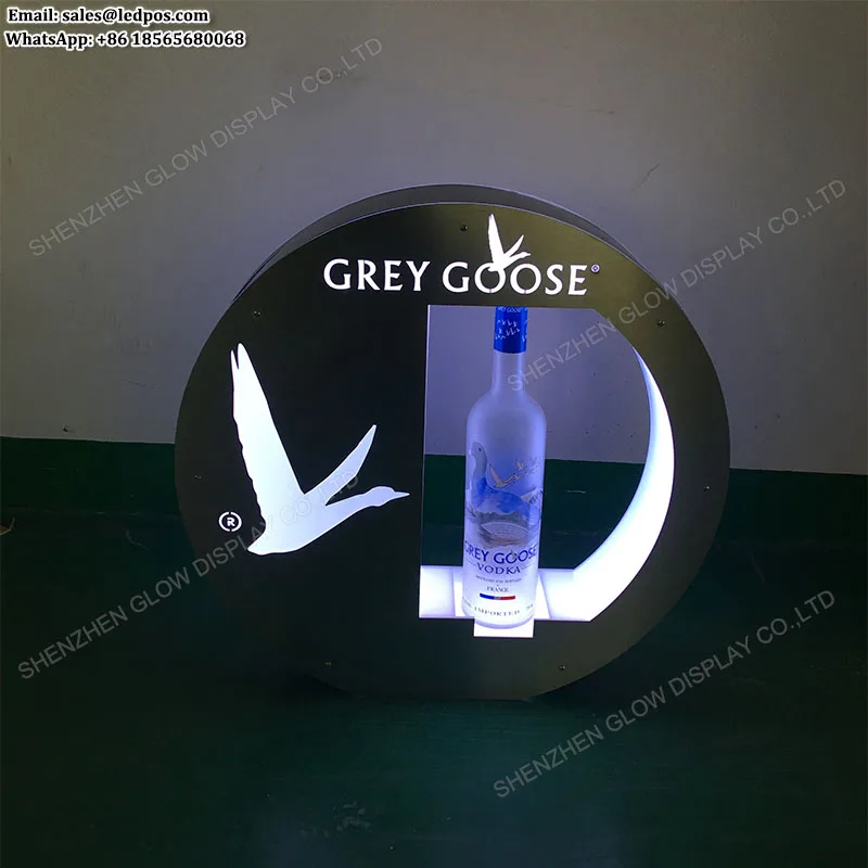

Custom Logo Rechargeable LED VIP Service Grey Goose Bottle Presenter Glorifier Display for Wedding Night Club Party Lounge Bar