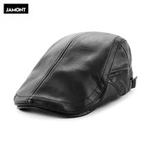 Осень-зима береты унисекс Мужские головные уборы из искусственной кожи однотонный берет шляпа в британском ретро-стиле Для мужчин Для женщин шерстяные облегающие Кепки кепи