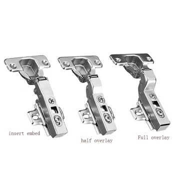 

1PC Cabinet Hinge Stainless Steel Door Hydraulic Hinges Damper Buffer Soft Close For Cabinet Cupboard Furniture Accessories New