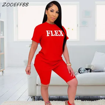 

ZOOEFFBB Plus Size Two Piece Set Summer Outfits for Women Tops and Biker Shorts Sweat Suits Tracksuit Cute Lounge Matching Sets