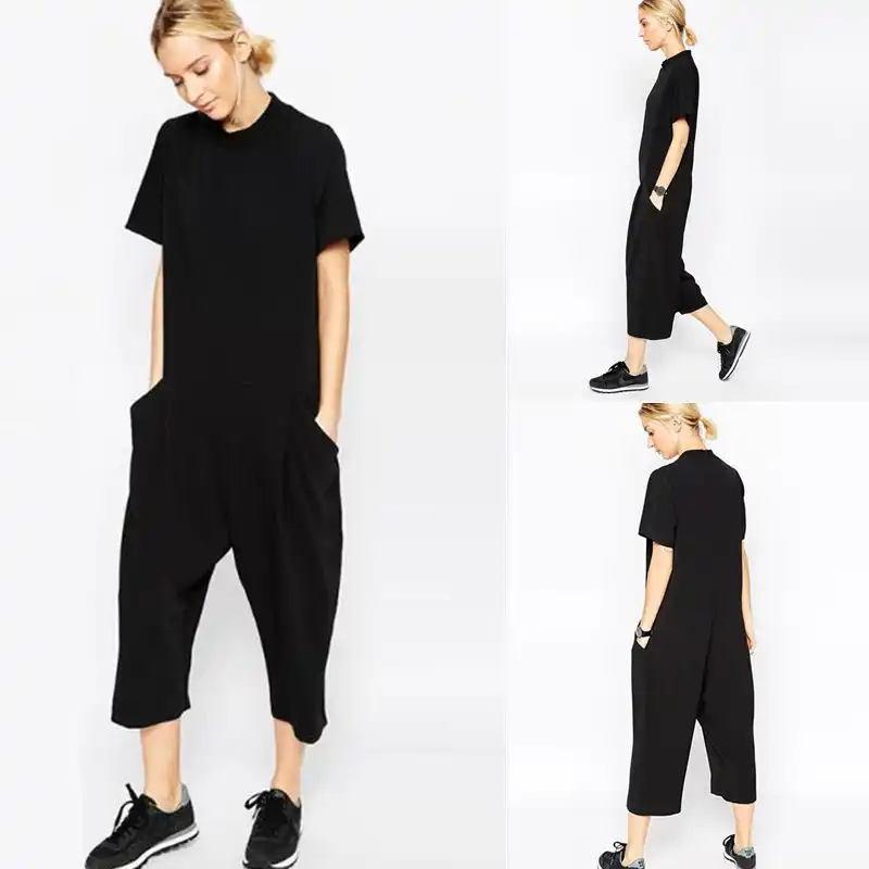 black romper overalls