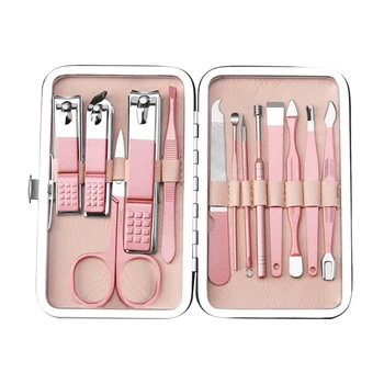 

13pcs Pedicure Manicure Tool Kit Nail Clippers Set with Acne Needle Nail File Dead Skin Remover Eyebrow Scissors Tweezers