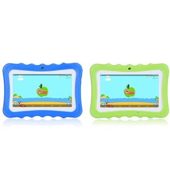 

2x Tablet for Kids, 7Inch HD Display with Kid-Proof Silicone Case (Quad Core, 8GB, Wifi & Bluetooth) (Green&Blue)