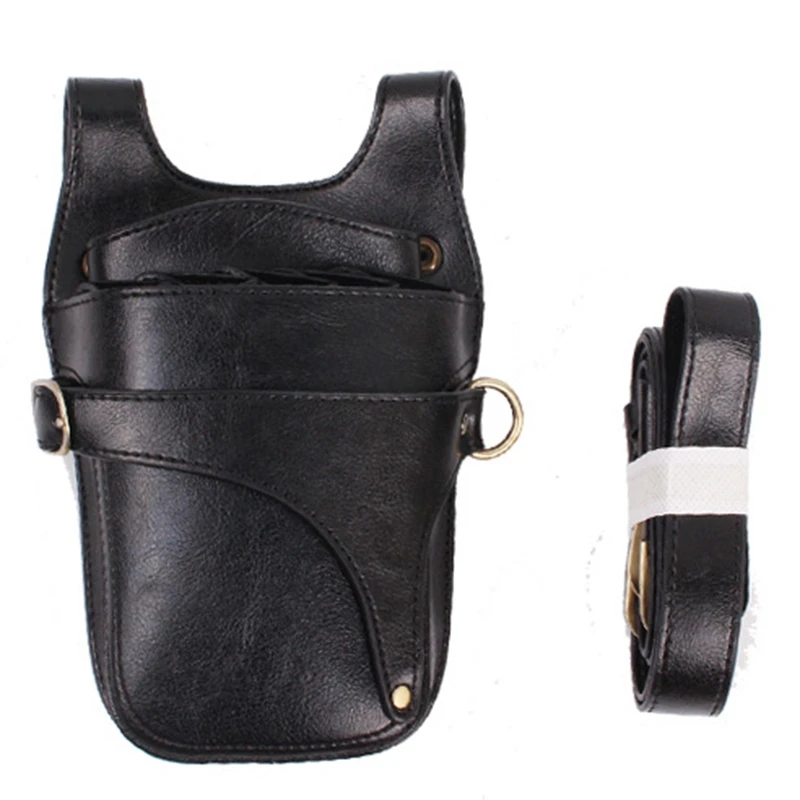 

New Professional Salon Hair Scissor Bag PU Leather Hair Scissor Clip Hairdressing Pouch Holder Case Belt