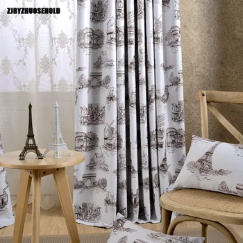 

Curtains for Living Dining Room Bedroom American Nordic Style New Printing Curtain Fabric