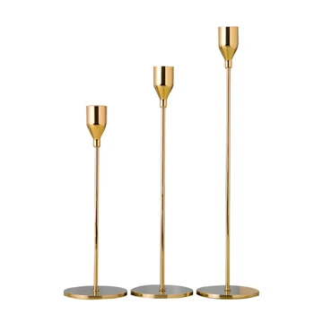 

Metal Candle Holders Luxury Candlestick Fashion Wedding Candle Stand Exquisite Candlestick Christmas Table Home Decor 3pcs