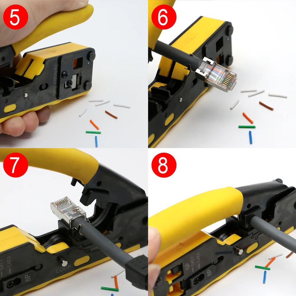 YPAY all in one rj45 pliers crimper cat5 cat6 cat7 network tools rj 45 ethernet cable Stripper pressing clamp tongs rg45 lan
