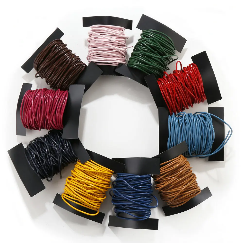 

9M/lot 2MM Leather Cords Round String for Diy Bracelet Necklace Jewelry Findings&Components