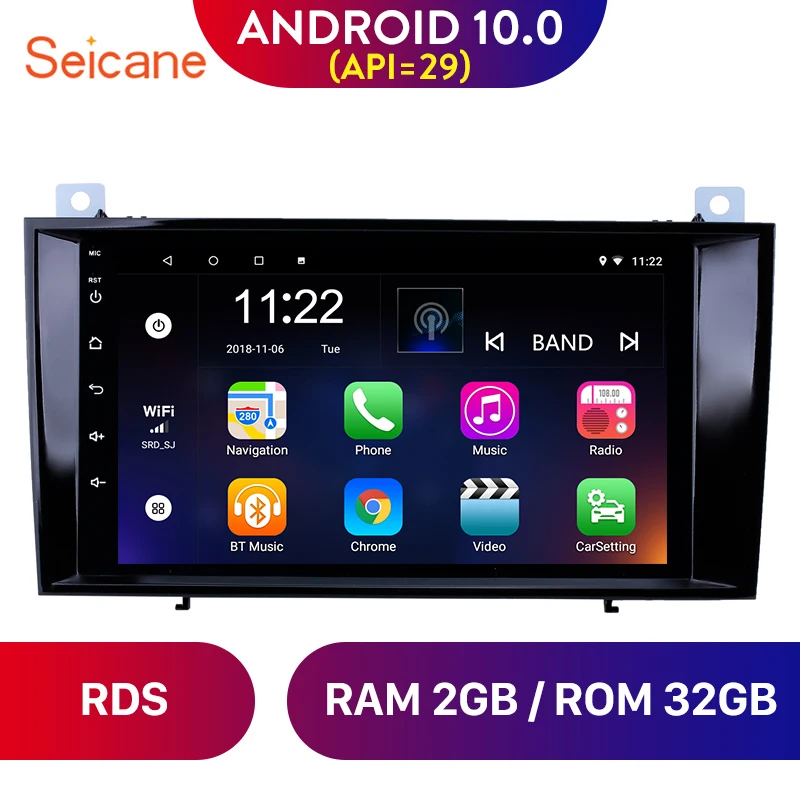 Автомагнитола Seicane мультимедийный плеер с GPS навигацией и Android 10 0 для Mercedes Benz SLK class