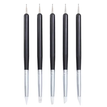 

5Pcs Nail Liner Brushes Nail Silicone Pen Nail Painting Brushes Manicure Brush(Assorted Color)