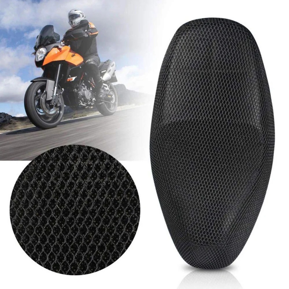 aqtqaq pçs preto da motocicleta bicicleta elétrica malha net assento capa protetor respirável