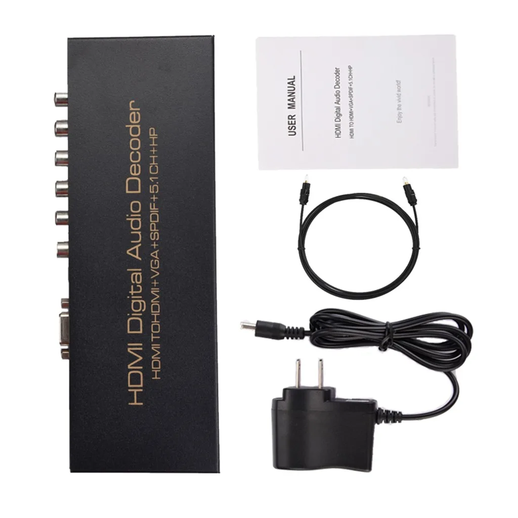 NK-51S 1080P HDMI к HDMI VGA SPDIF 5.1CH цифровой многоканальный аудио декодеры