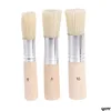 3Pcs Wooden Stencil Bristles Brushes Set Template Round Head For Oil Painting Watercolor Painting Project DIY Art Craft Project ► Photo 2/6