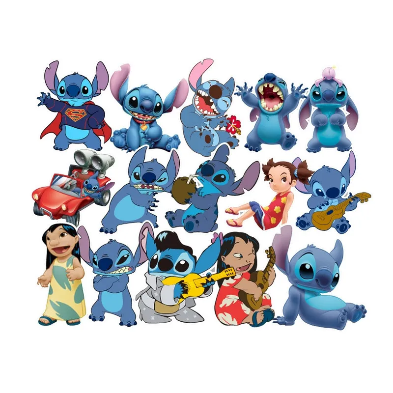 55Pcs Classics Cartoon Lilo Stitch Graffit Stickers for Scrapbook Skateboard Car Fridge Luggage Laptop Phone Stationery Sticker