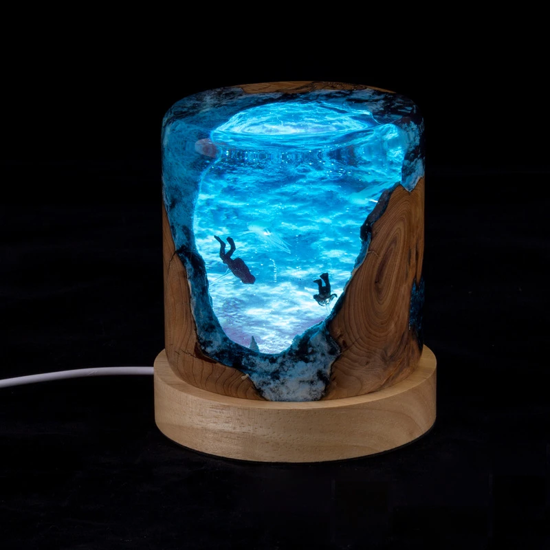 Muebles de resina epoxi para el hogar, buzos marinos, troncos ballena jorobada, accesorios hechos mano para coche, regalos creativos de cumpleaños|Iluminación novedosa| - AliExpress