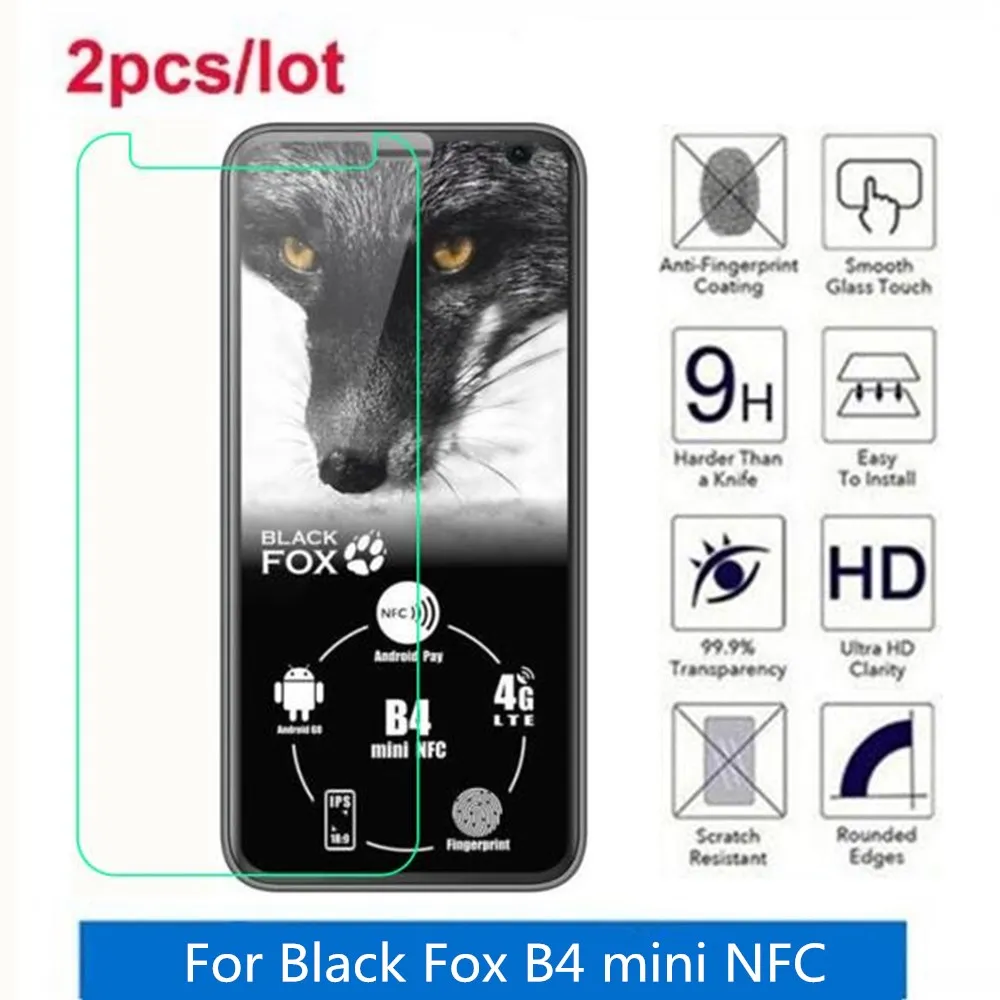 2 шт./лот для Black Fox B4 mini NFC закаленное стекло 9H 2.5D Премиум Защитная пленка экрана |