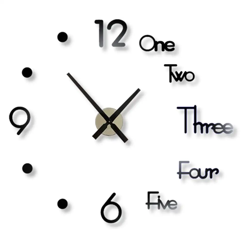 

Wall Stickers 3 Color 3D Mirror Bedroom Silent Clock Wall Clock Sticker Cool Acrylic Self-Adhesive Home Decor Mirror Wall Clock