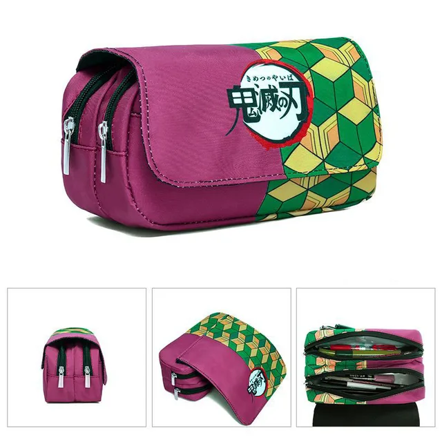 1Pcs Anime Demon Slayer Kimetsu No Yaiba Pencil Case Zipper Student Stationery Wallet Storage Bag School Season Gift style4