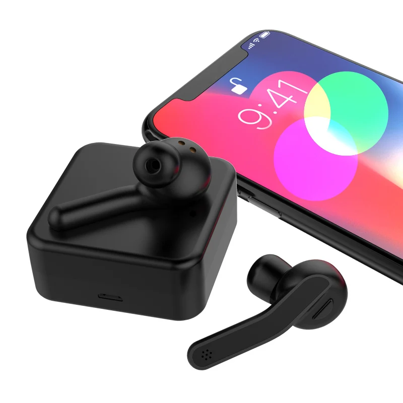 IPX5 Водонепроницаемая bluetooth-гарнитура V5.0 TWS, беспроводные наушники, шумоподавление, стерео наушники, зарядная коробка, микрофон, гарнитура