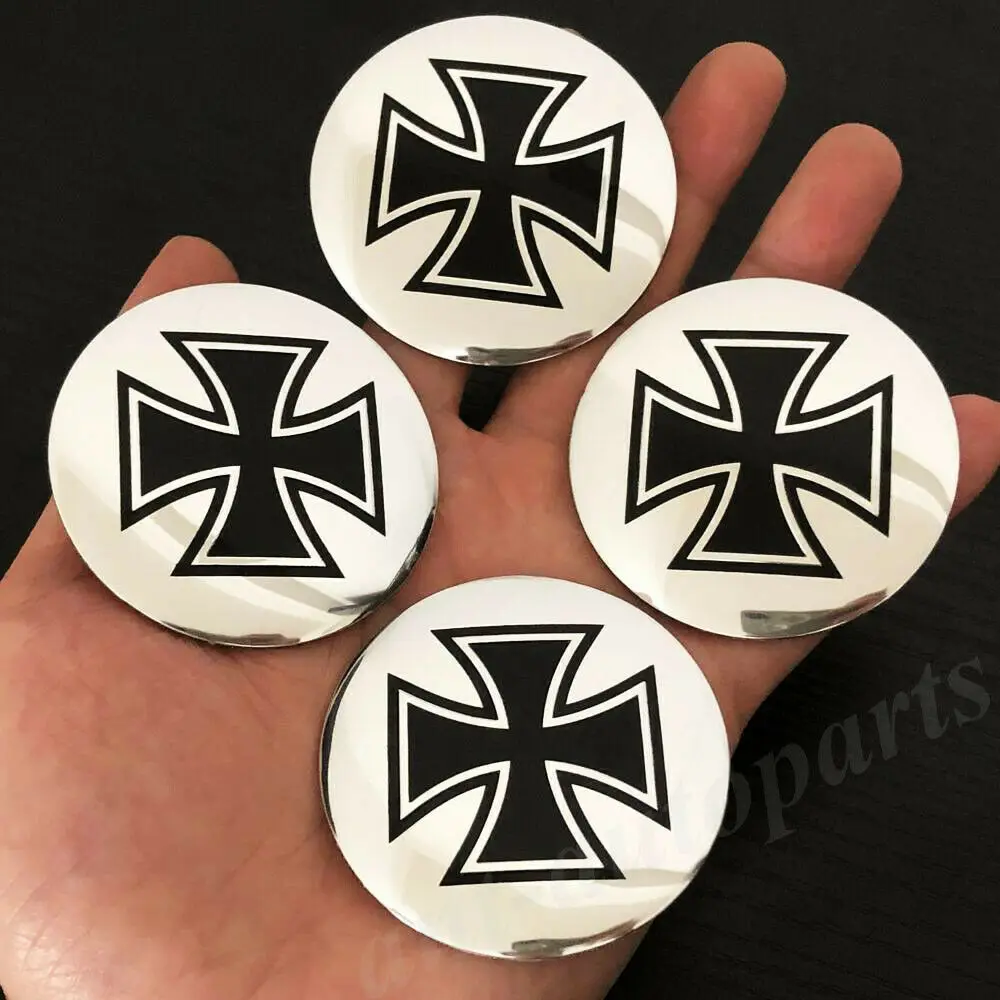 

4pcs 56mm Maltese Cross Car Wheel Center Hub Cap Badge Emblem Decal Sticker