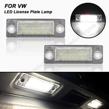 2Pc LED License Number Plate Lamp Light For VW Caddy Mk3 Golf Mk5 Plus Jetta Mk3 Passat 3B B5 3C B6 Touran Transporter T5 Superb