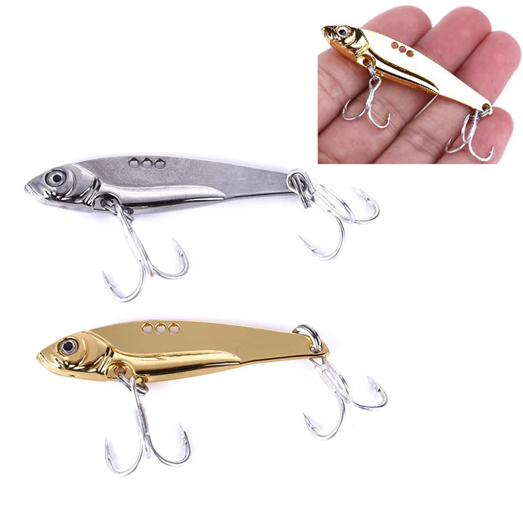 

Metal VIB Vibrations Fishing Lures Artificial 3D Fish Bait Simulation Hook Sinking Sea Bait