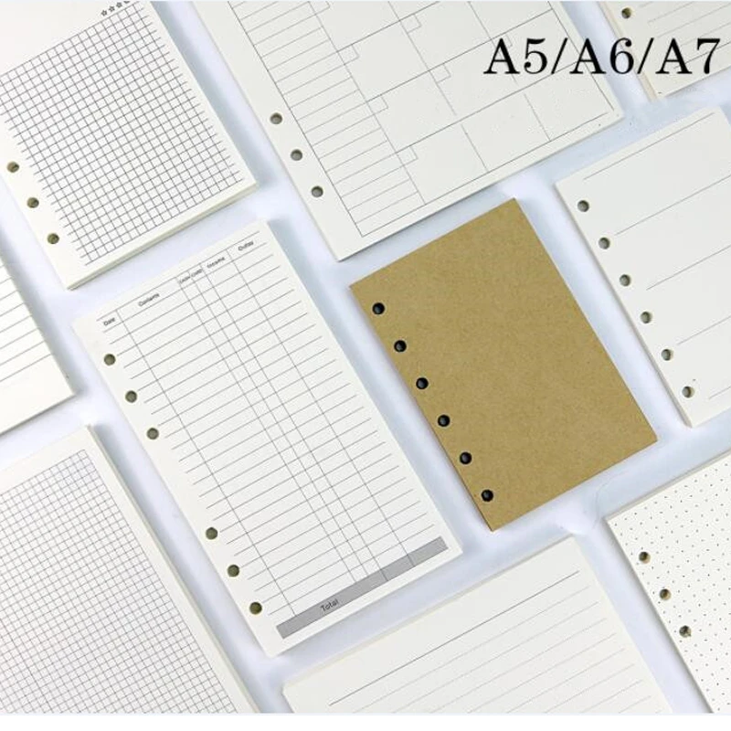 45 Sheets Business A5 A6 Loose Leaf Notebook Refill Spiral Binder Index ...