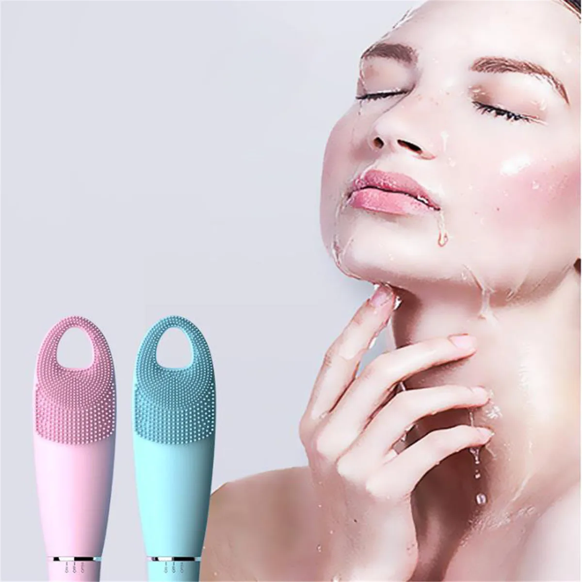 

Professional Facial Cleansing Brush Electric Washing Face Cleaner Silicone Dry Massage Deep Removal Pores And Blackhead