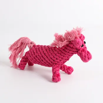 

Hot Sales New Style Pet Cotton Rope Toy Hand-woven Horse Dog Toy Golden Retriever Molar Training Chew Toys