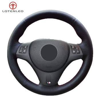 

LQTENLEO Black PU Artificial Leather Car Steering Wheel Cover For BMW M Sport 3 Series E91 320i 325i 330i 335i M3 E90 E92 E93