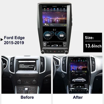 

13.6 Inch Vertical IPS Screen Car Radio For Ford Edge 2015-2019 GPS Tesla Navigation Carplay Bluetooth Android 9.0 Multimedia