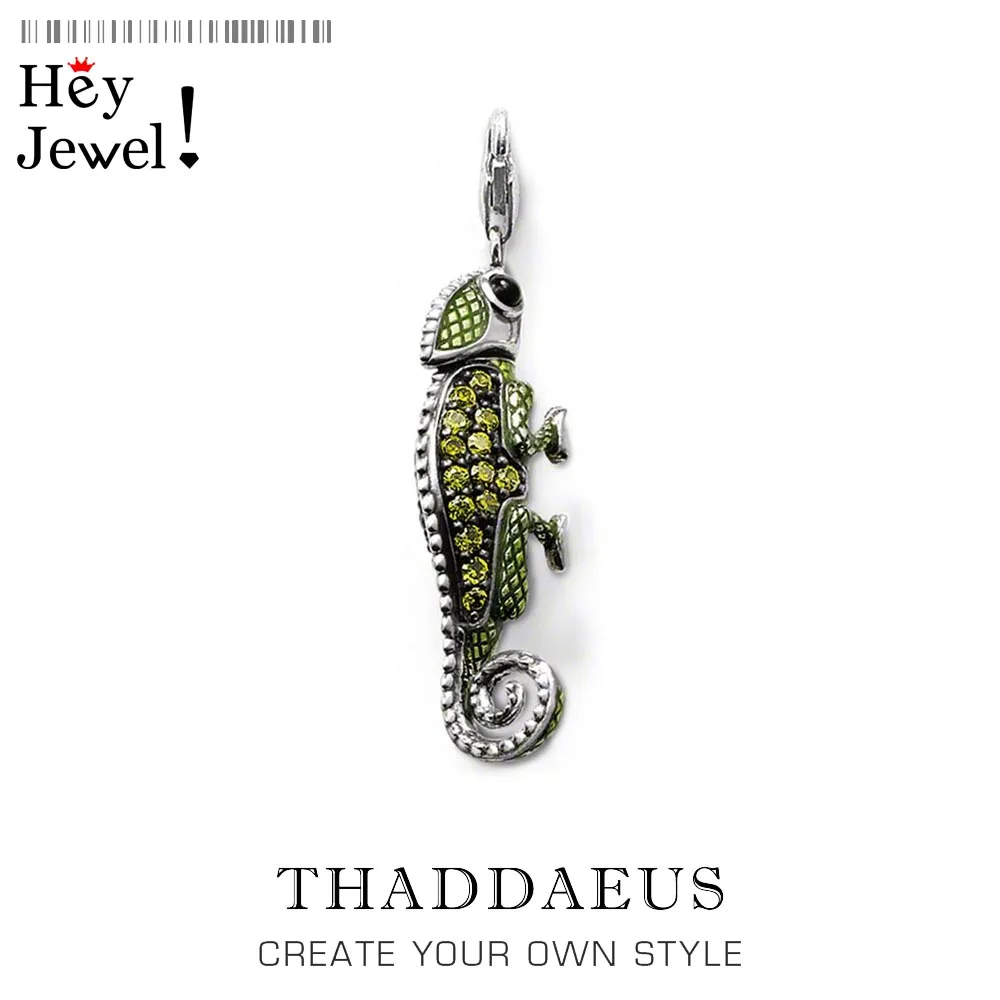 Пират зеленый ящерица хамелеон, брендовые модные украшения Thomas Bijoux 925 пробы серебряные аксессуары подарок для Ts женщин и мужчин