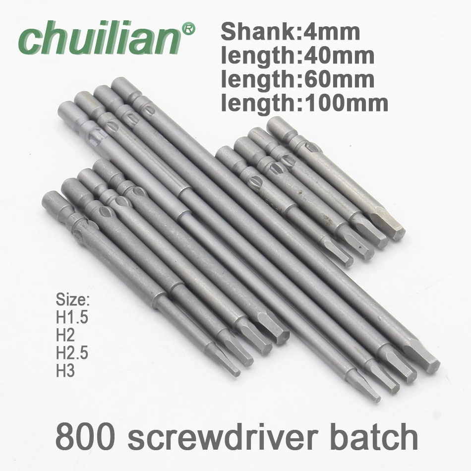 Магнитная шестигранная отвертка бит S2 Сталь 800 4 мм Круглый хвостовик Screwdrier диск