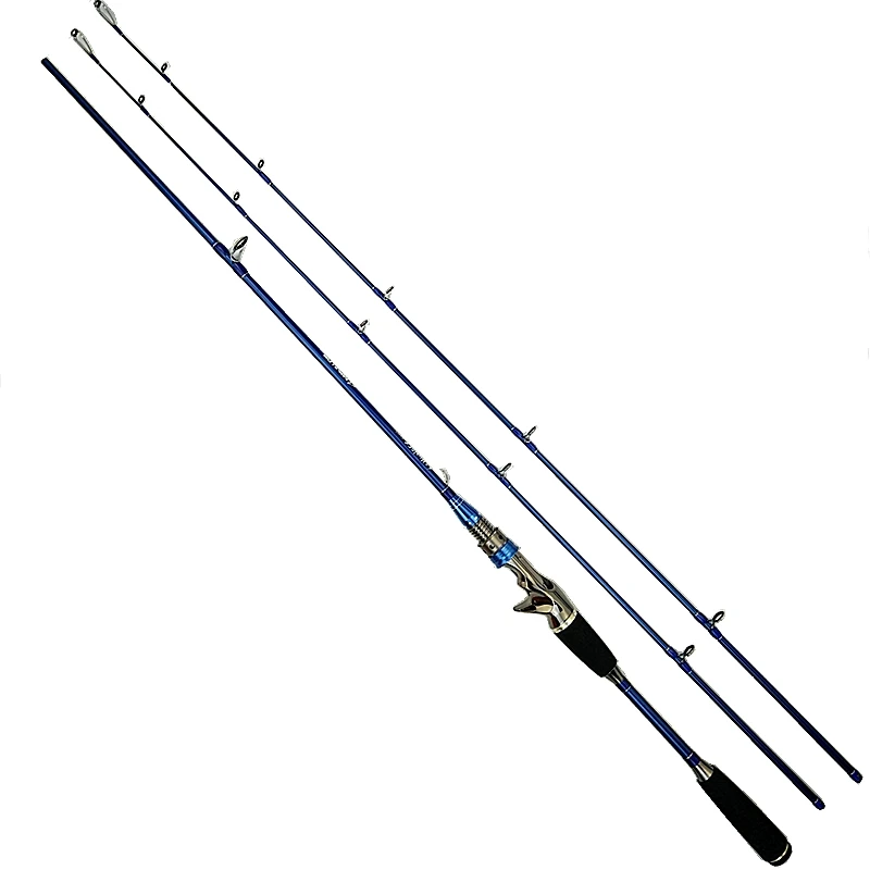 

Thunder 1.8m carbon lure fishing rod casting rod fast action double tips power M/MH blue color lure WT 3-21g 2 sections