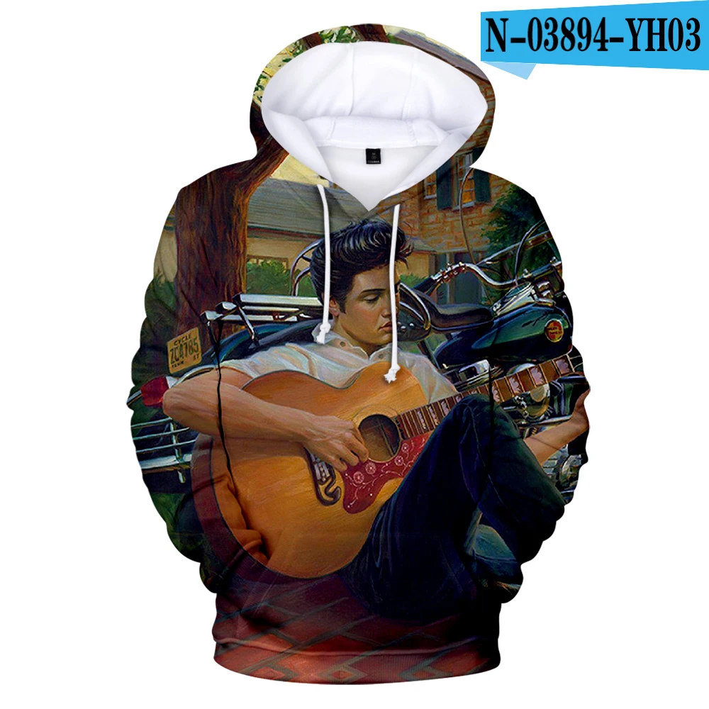 Elvis Presley new men and women 3D hoodie fashion orange casual Elvis Presley Harajuku 3DHooded autumn and winter pullover - Color: 3D