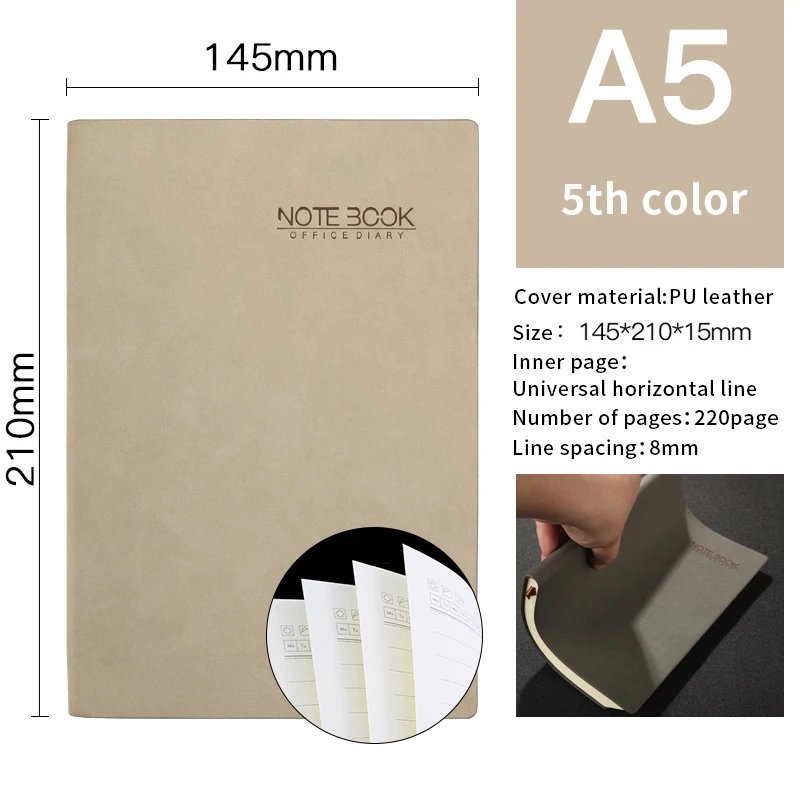 145*210 мм Классический Ностальгический блокнот кожаный пустой дневник 8 цветов канцелярские принадлежности в стиле «Ретро» школьные офисные принадлежности
