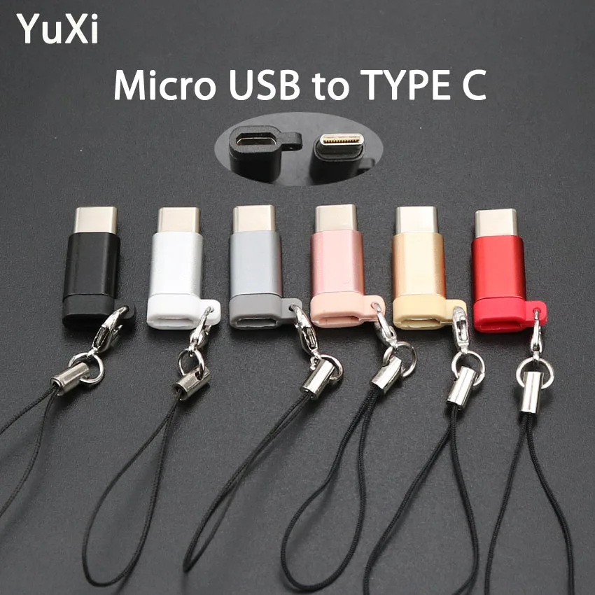 

YuXi Mobile Phone Adapter Converter Converter For Samsung Huawei Xiaomi OTG Connector Micro USB To Type C Male Key Chain Adapter