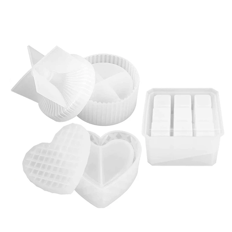 

2Pcs Box Resin Molds Silicone Jewelry Box Molds Gift Box Molds with 9-Slot Lipstick Organizer Epoxy Resin Molds
