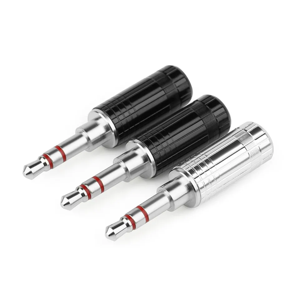 5PCS HiFi Earphone Connector 3.5mm Plug Audio Jack 3 Pole Audio Splice Adapter DIY Headphone Repair Palladium Metal Plug