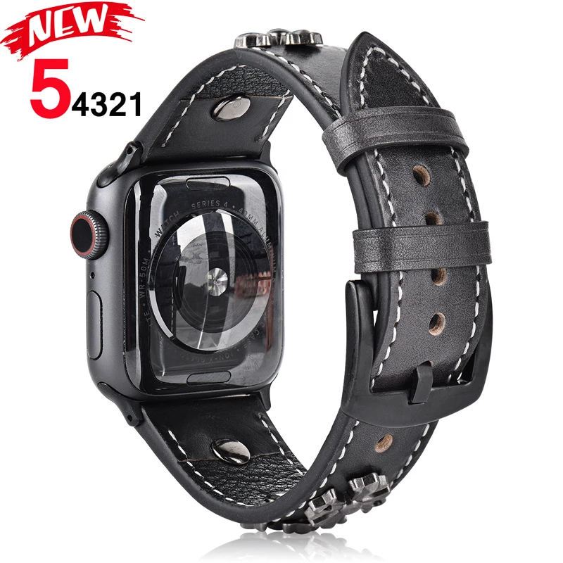 Кожаный ремешок для Apple watch band 5 4 44 мм 40 мм iwatch correa 42 мм 38 мм 3 2 Высококачественный Браслет для Apple watch аксессуары