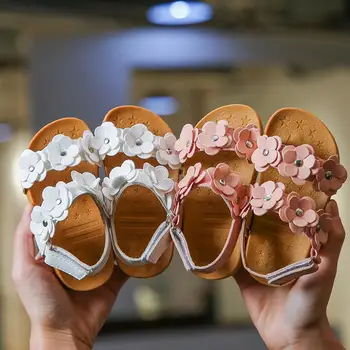 

Kids shoes Girls 2020 New Summer Female Child Girls Sandals Flower PVC Princess Baby Girls Shoes fashion sandals