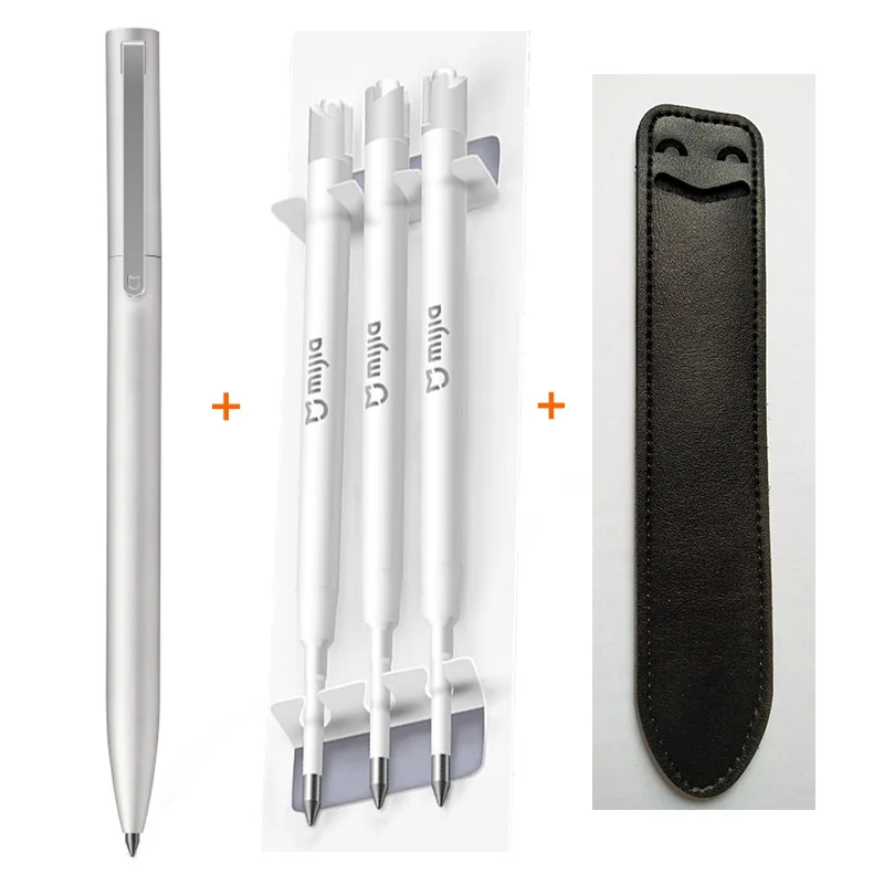 Silver 3ink Black Xiao mi jia металлический чернильное перо mi Pen 0,5 мм авторучка PREMEC гладкая швейцарская заправка mi Kuni японские чернила - Цвет: Silver 3ink Black