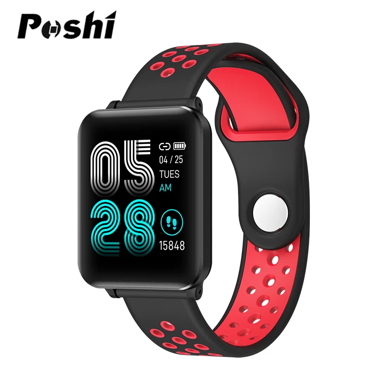 Умные часы пульсометр кровяное давление спортивные умные часы мужские Bluetooth браслет gps умные часы женские для Apple IOS Android телефон - Цвет: red