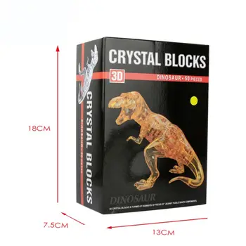 

50pcs/set 3D Crystal Puzzle Dinosaur Jigsaw Model Building Blocks DIY Game Children Educational Toys Gift N1HB