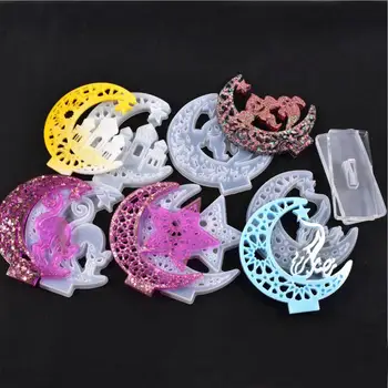 

Lace Moon Resin Mold Silicone DIY Tools Exhibition Board Handmade Ribbon Star Jewelry Accessories Ghost Castle Display Panel