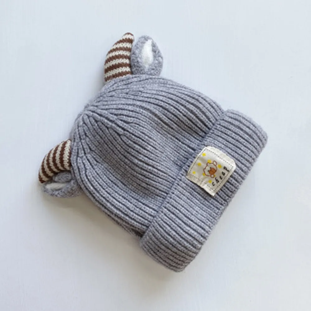 Осень и зима Корейская версия, милые вязаные свитера на хлопковой подкладке теплая шапка для младенца детская одежда из шерсти и Кепки Детский Рождественский подарок Кепки s